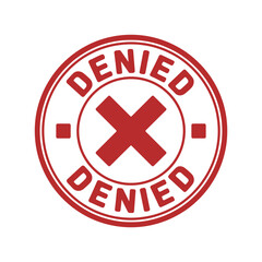 Obraz premium Red Denied Stamp with X