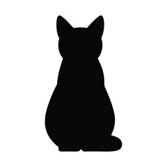 silhouette in the shape of a cat facing forward © ArtDesign