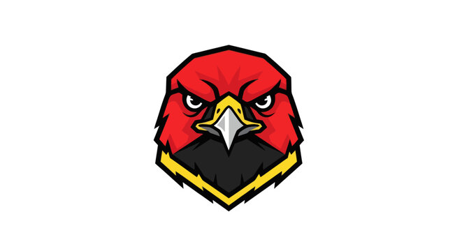 Bold eagle head icon on white background