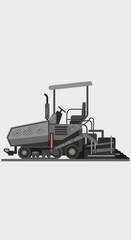 Fototapeta premium Heavy Duty Asphalt Paver Road Construction Equipment Vector Graphic Illustration Modern Flat Design