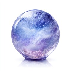 Ethereal Glass Orb Reflecting Cosmic Nebula with Starry Skies and Galactic Colors in a Dreamy Universe Setting