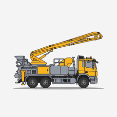 Obraz premium Heavy Duty Concrete Pump Truck For Modern Construction Sites Illustration Vector