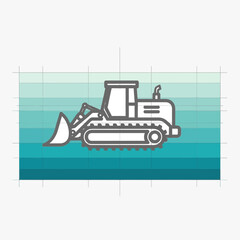 Heavy Duty Crawler Loader Dozer Industrial Equipment Machine Vector Illustration Design