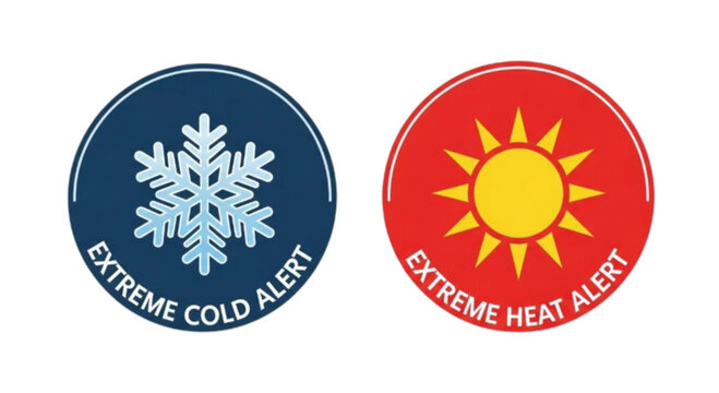 Extreme Cold and Heat Weather Alert Icons
