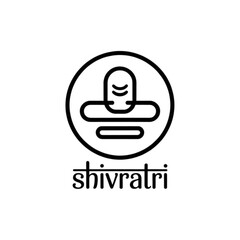 Sacred shiva lingam outline icon representing the spiritual essence of shivratri Vector, illustration