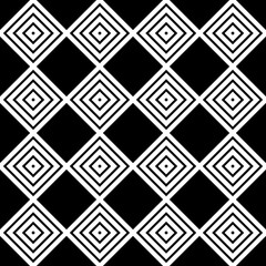 Ethnic seamless surface pattern design with geometric figures. Repeated rhombuses ornamental abstract background. Tribal embroidery motif. Checkered wallpaper. Digital paper, print, page fill. Vector.