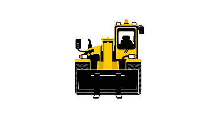 Heavy Duty Yellow Wheel Loader Illustration Isolated On White Background A Powerful Industrial