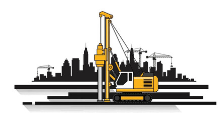 Heavy Equipment Building Future City Infrastructures Piling Machine Urban Development