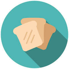 Obraz premium Bread Loaf Rounded Flat Color Icon, Mini Illustration Relate To Food, Gastronomy. Use For Modern Concept, Ui, Ux Web And App Development.