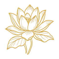 Naklejka premium PNG Elegant golden lotus illustration