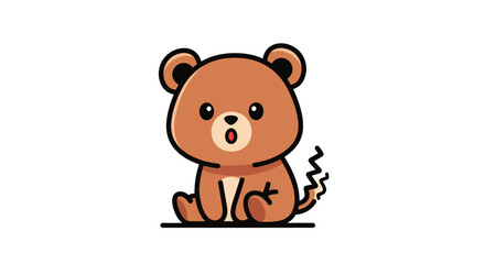 Cartoon bear cub illustration on white © Bolilul