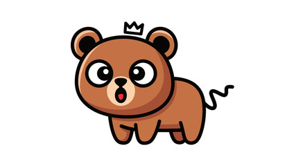 Cartoon bear cub wearing crown © Bolilul