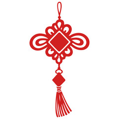 Chinese lucky knot decorative element isolated png for lunar new year and traditional celebration - Vector PNG