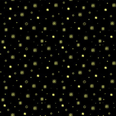 Luxury seamless pattern with golden geometric ornaments on black background. Vector Eps10

