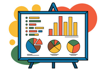Colorful Infographic on Blue Board