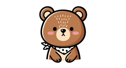 Obraz premium Cartoon bear illustration on white background