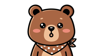 Obraz premium Cartoon bear illustration on white background