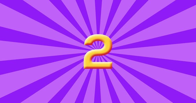 Wobbly Number 2 Animation for Kids Basic Math Education