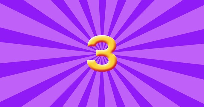 Wobbly Number 3 Animation for Kids Basic Math Education