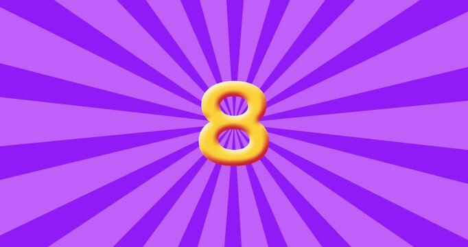 Wobbly Number 8 Animation for Kids Basic Math Education