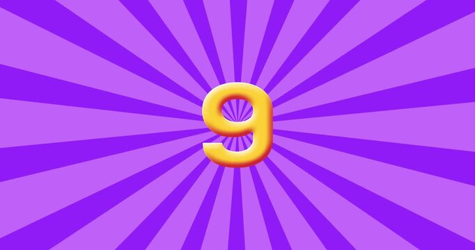 Wobbly Number 9 Animation for Kids Basic Math Education