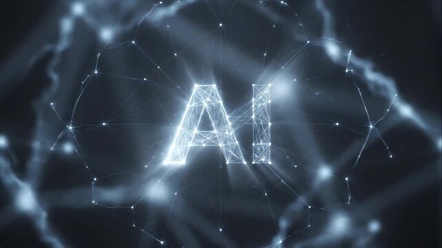 Artificial intelligence video technology innovation network connection futuristic data analysis system global communication interface advanced digital visualization