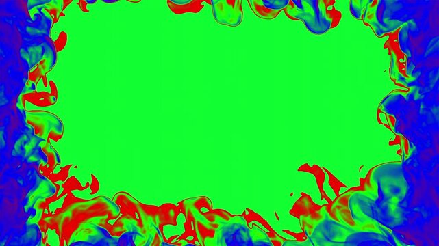 fire green scren flame