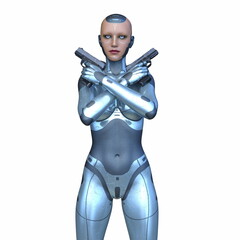 Fototapeta premium 女性サイボーグ 3DCGレンダリング