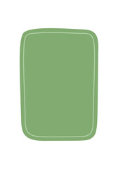 Obraz premium Hand drawn organic rectangle shape with green background. Quote badge forms a textbox for message label. Unique shape serves as label, badge or textbox concept in blank template.