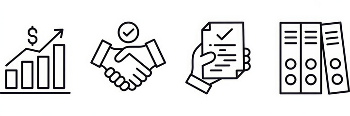 Government thin line icon set. Web minimal editable stroke icons 
