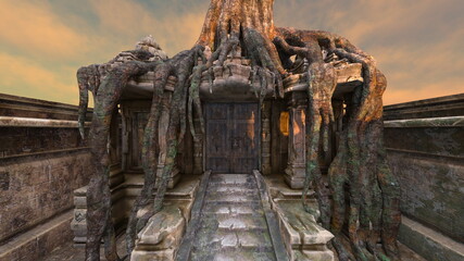 Naklejka premium 地下神殿 3DCGレンダリング
