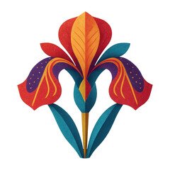 Naklejka premium PNG Colorful abstract floral design