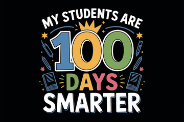 Colorful 100 Days Smarter Educational Graphic Design