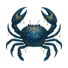 PNG Elegant ornate celestial crab illustration.