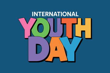 International Youth Day Colorful Celebration Typography