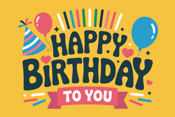 Colorful Happy Birthday Celebration Graphic Design