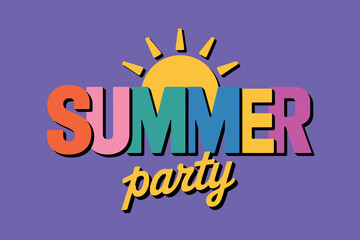 Colorful Summer Party Invitation Graphic Design