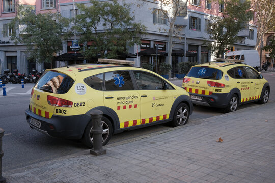 V&eacute;hicule d'urgence m&eacute;dical a Barcelone. Spain.