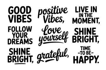 Inspirational Quotes and Positive Affirmations in Black Text on White Background