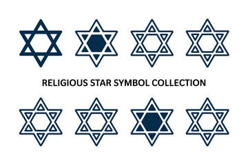 Blue Star of David Symbols Collection