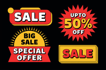 Colorful Sale Discount Labels and Badges for Marketing and Advertising Campaigns