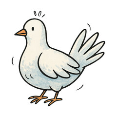 Fototapeta premium PNG Cartoon white bird illustration