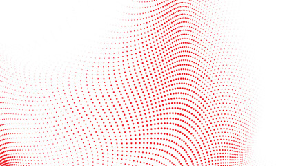 Abstract red halftone wave vector illustration with bold dotted motion pattern on white background for energetic branding posters and digital design © gd-house