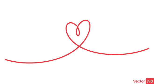 Heart Shape Formed by Red Line.