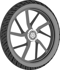 Fototapeta premium motorcycle tire with rim