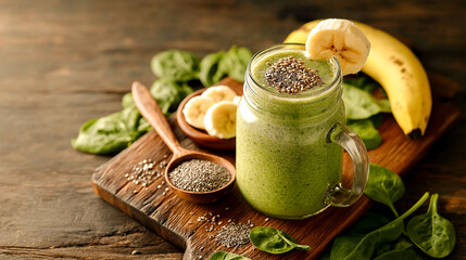 smoothie with spinach banana and chia