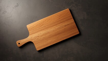 Wooden cutting board on black background