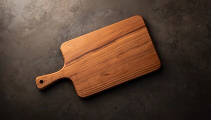 Wooden cutting board on black background
