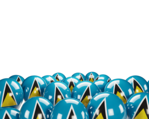 Saint Lucia flag icons gather, embodying national pride and unity, celebrating culture and heritage together