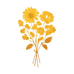 Naklejka premium PNG Yellow floral bouquet illustration